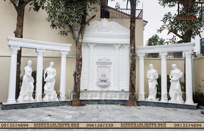 Tượng cô gái châu Âu kích thước lớn